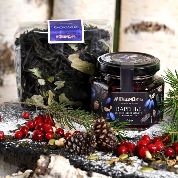 Фото Варенье из сосновой шишки с жимолостью, ФедяДичь, 100мл от магазина FedyaDich.ru