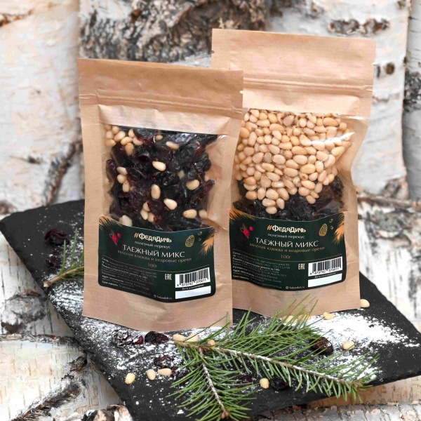 Фото Таежный микс (орех,клюква), ФедяДичь, 100 гр. от магазина FedyaDich.ru