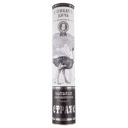 Фото Колбаса из мяса Страуса в подарочной упаковке (тубус) от магазина FedyaDich.ru