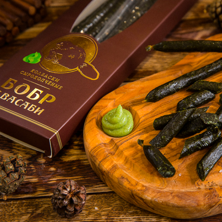 Колбаски сырокопченые "Бобр с васаби"