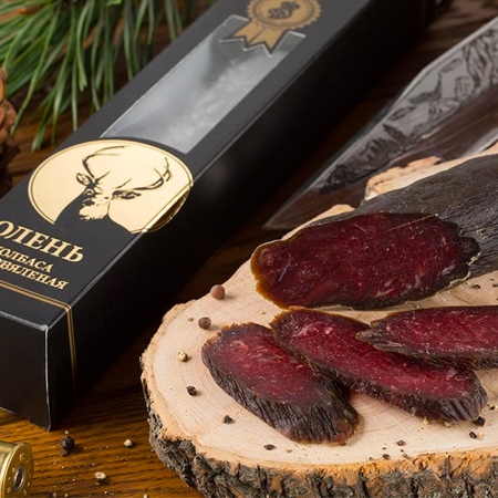 Колбаса из мяса Оленя в подарочной упаковке