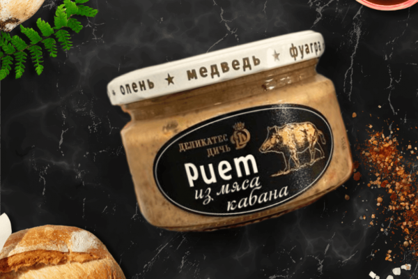 Риет из мяса кабана с лесными грибами и красным вином